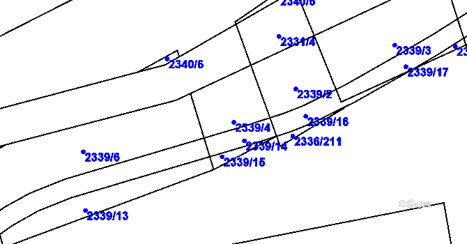 Parcela st. 2339/4 v KÚ Chodov, Katastrální mapa