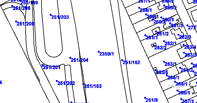 Parcela st. 2359/1 v KÚ Chodov, Katastrální mapa