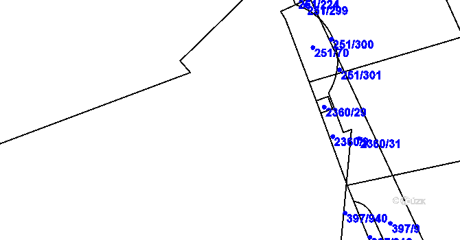 Parcela st. 2360/10 v KÚ Chodov, Katastrální mapa