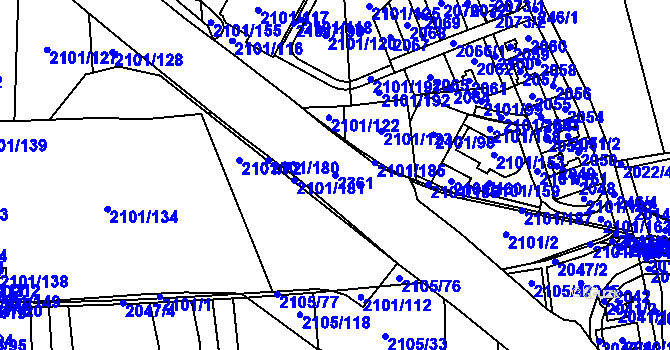 Parcela st. 2361 v KÚ Chodov, Katastrální mapa