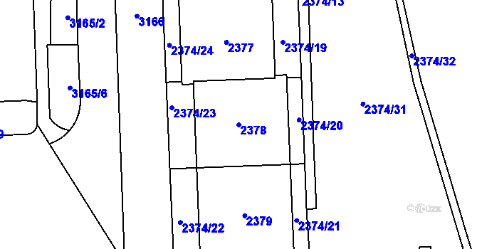 Parcela st. 2378 v KÚ Chodov, Katastrální mapa