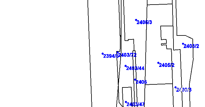 Parcela st. 2394/5 v KÚ Chodov, Katastrální mapa