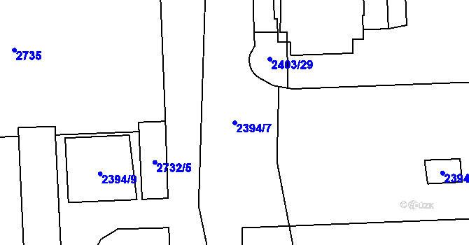 Parcela st. 2394/7 v KÚ Chodov, Katastrální mapa
