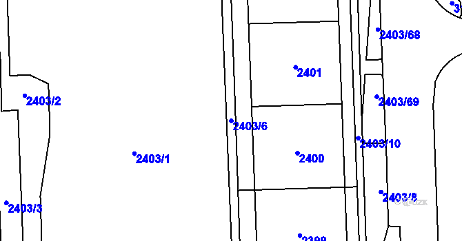 Parcela st. 2403/6 v KÚ Chodov, Katastrální mapa