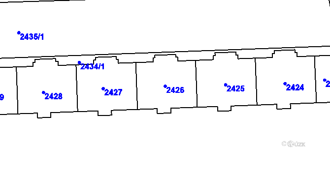 Parcela st. 2426 v KÚ Chodov, Katastrální mapa