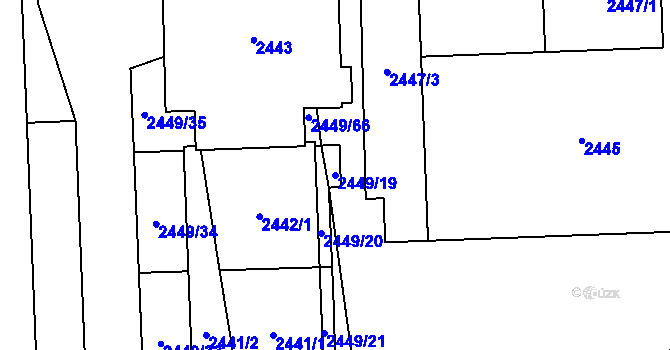 Parcela st. 2449/19 v KÚ Chodov, Katastrální mapa