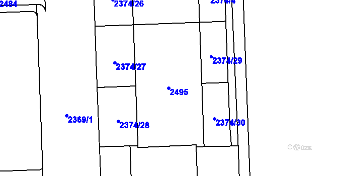 Parcela st. 2495 v KÚ Chodov, Katastrální mapa