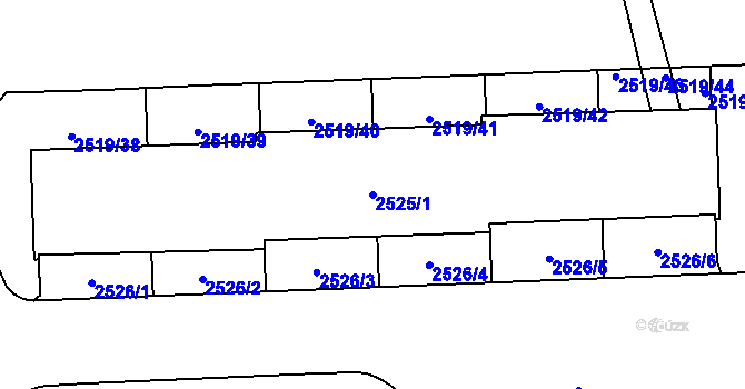 Parcela st. 2525/1 v KÚ Chodov, Katastrální mapa