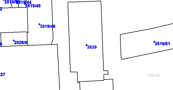 Parcela st. 2529 v KÚ Chodov, Katastrální mapa