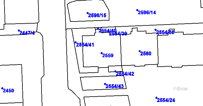 Parcela st. 2559 v KÚ Chodov, Katastrální mapa