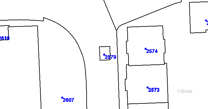 Parcela st. 2579 v KÚ Chodov, Katastrální mapa