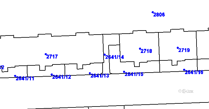 Parcela st. 2641/14 v KÚ Chodov, Katastrální mapa