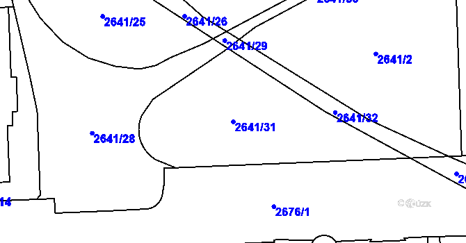 Parcela st. 2641/31 v KÚ Chodov, Katastrální mapa