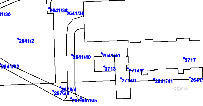Parcela st. 2641/41 v KÚ Chodov, Katastrální mapa