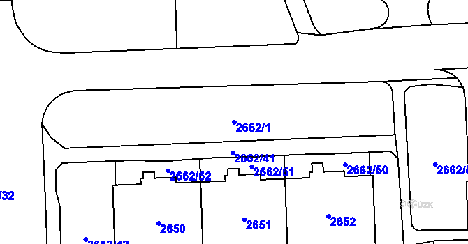 Parcela st. 2662/1 v KÚ Chodov, Katastrální mapa