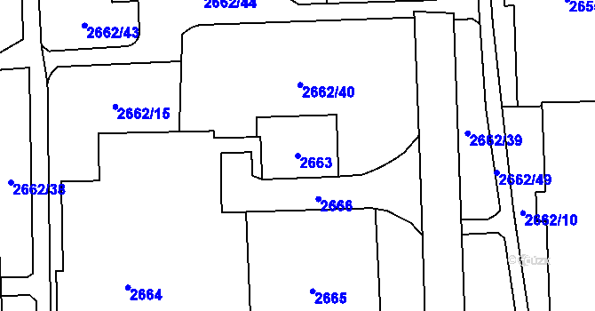 Parcela st. 2663 v KÚ Chodov, Katastrální mapa