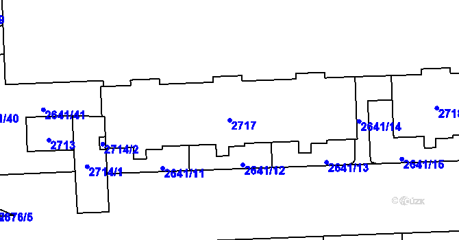 Parcela st. 2717 v KÚ Chodov, Katastrální mapa