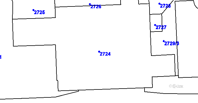 Parcela st. 2724 v KÚ Chodov, Katastrální mapa