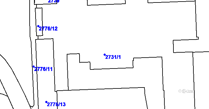 Parcela st. 2731/1 v KÚ Chodov, Katastrální mapa