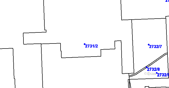 Parcela st. 2731/2 v KÚ Chodov, Katastrální mapa