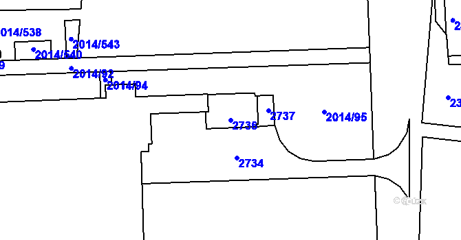 Parcela st. 2736 v KÚ Chodov, Katastrální mapa