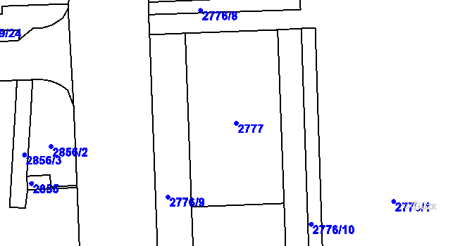 Parcela st. 2777 v KÚ Chodov, Katastrální mapa