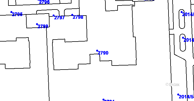 Parcela st. 2790 v KÚ Chodov, Katastrální mapa