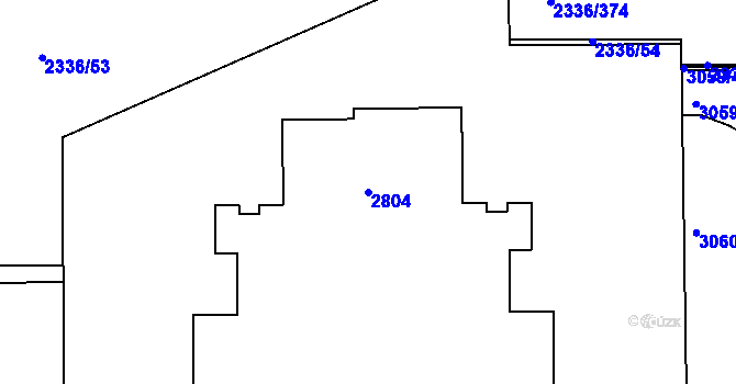 Parcela st. 2804 v KÚ Chodov, Katastrální mapa