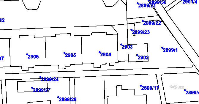 Parcela st. 2904 v KÚ Chodov, Katastrální mapa