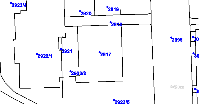 Parcela st. 2917 v KÚ Chodov, Katastrální mapa