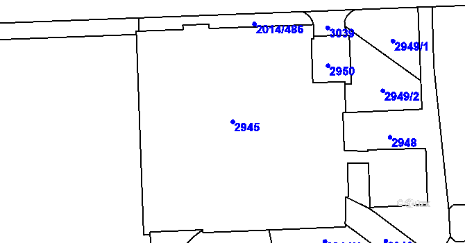 Parcela st. 2945 v KÚ Chodov, Katastrální mapa
