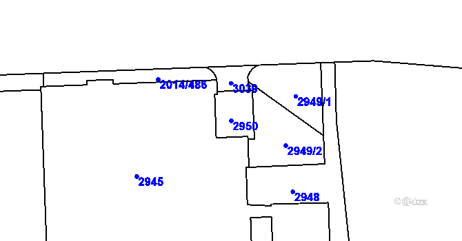 Parcela st. 2950 v KÚ Chodov, Katastrální mapa