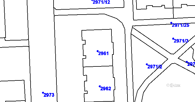 Parcela st. 2961 v KÚ Chodov, Katastrální mapa