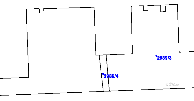 Parcela st. 2988/3 v KÚ Chodov, Katastrální mapa