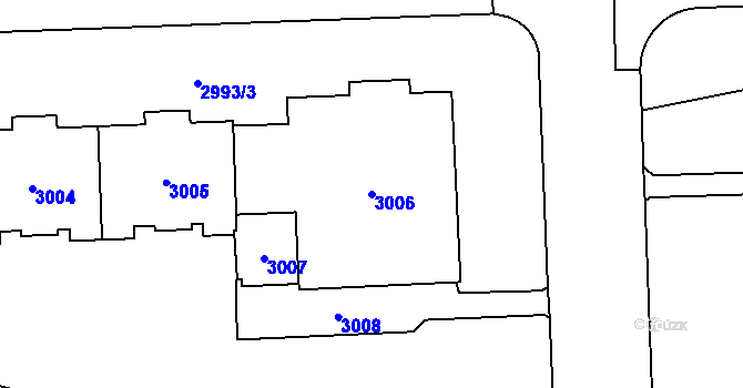 Parcela st. 3006 v KÚ Chodov, Katastrální mapa