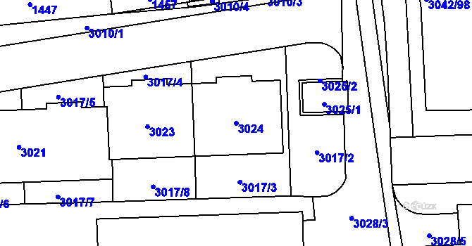 Parcela st. 3024 v KÚ Chodov, Katastrální mapa