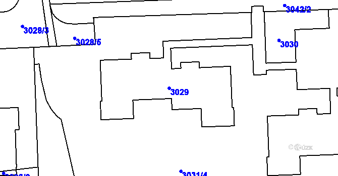 Parcela st. 3029 v KÚ Chodov, Katastrální mapa