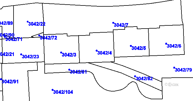 Parcela st. 3042/4 v KÚ Chodov, Katastrální mapa