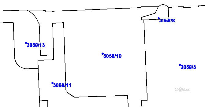 Parcela st. 3058/10 v KÚ Chodov, Katastrální mapa
