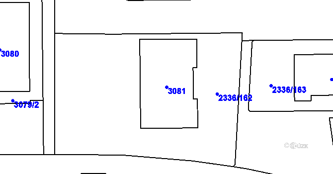 Parcela st. 3081 v KÚ Chodov, Katastrální mapa