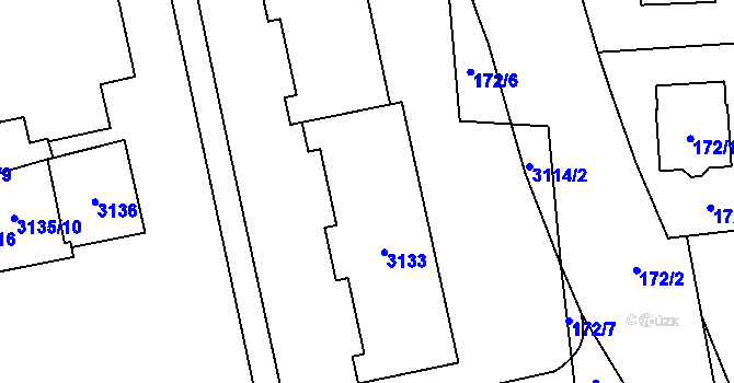 Parcela st. 3133 v KÚ Chodov, Katastrální mapa