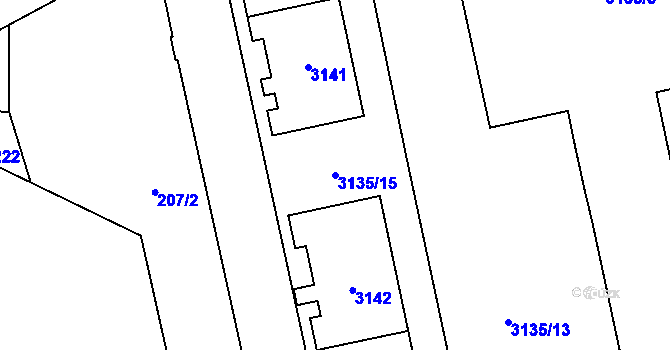 Parcela st. 3135/15 v KÚ Chodov, Katastrální mapa