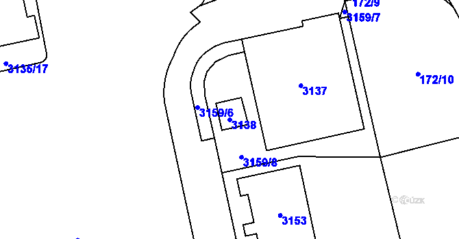 Parcela st. 3138 v KÚ Chodov, Katastrální mapa