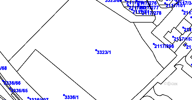 Parcela st. 3323/1 v KÚ Chodov, Katastrální mapa
