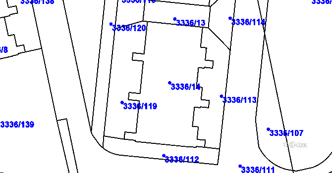Parcela st. 3336/15 v KÚ Chodov, Katastrální mapa