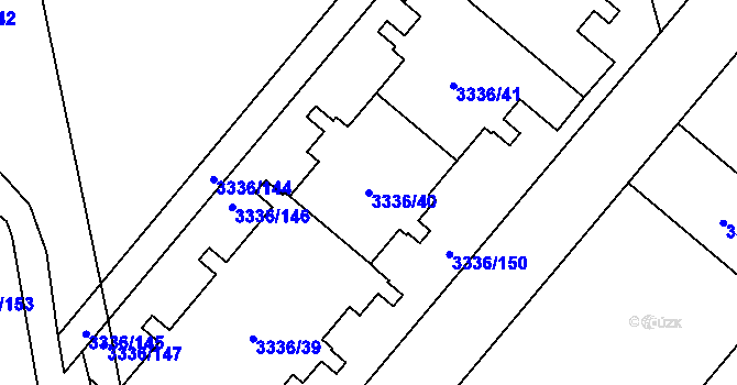 Parcela st. 3336/40 v KÚ Chodov, Katastrální mapa