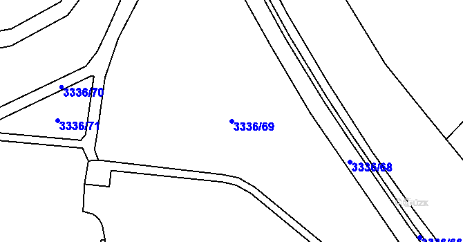 Parcela st. 3336/69 v KÚ Chodov, Katastrální mapa