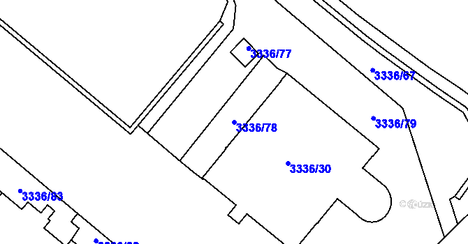 Parcela st. 3336/78 v KÚ Chodov, Katastrální mapa