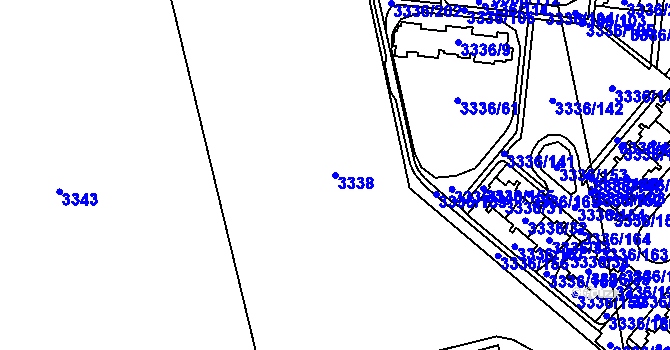 Parcela st. 3338 v KÚ Chodov, Katastrální mapa