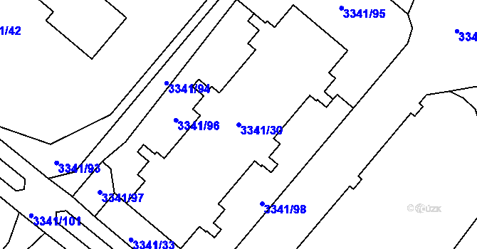 Parcela st. 3341/30 v KÚ Chodov, Katastrální mapa